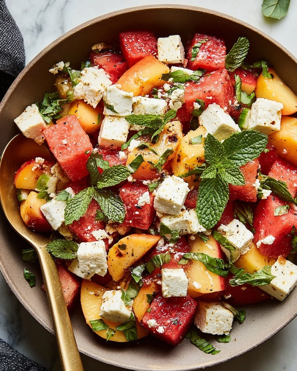 5-Minute Summer Peach Watermelon Salad: The Ultimate Refreshing Recipe for Hot Days