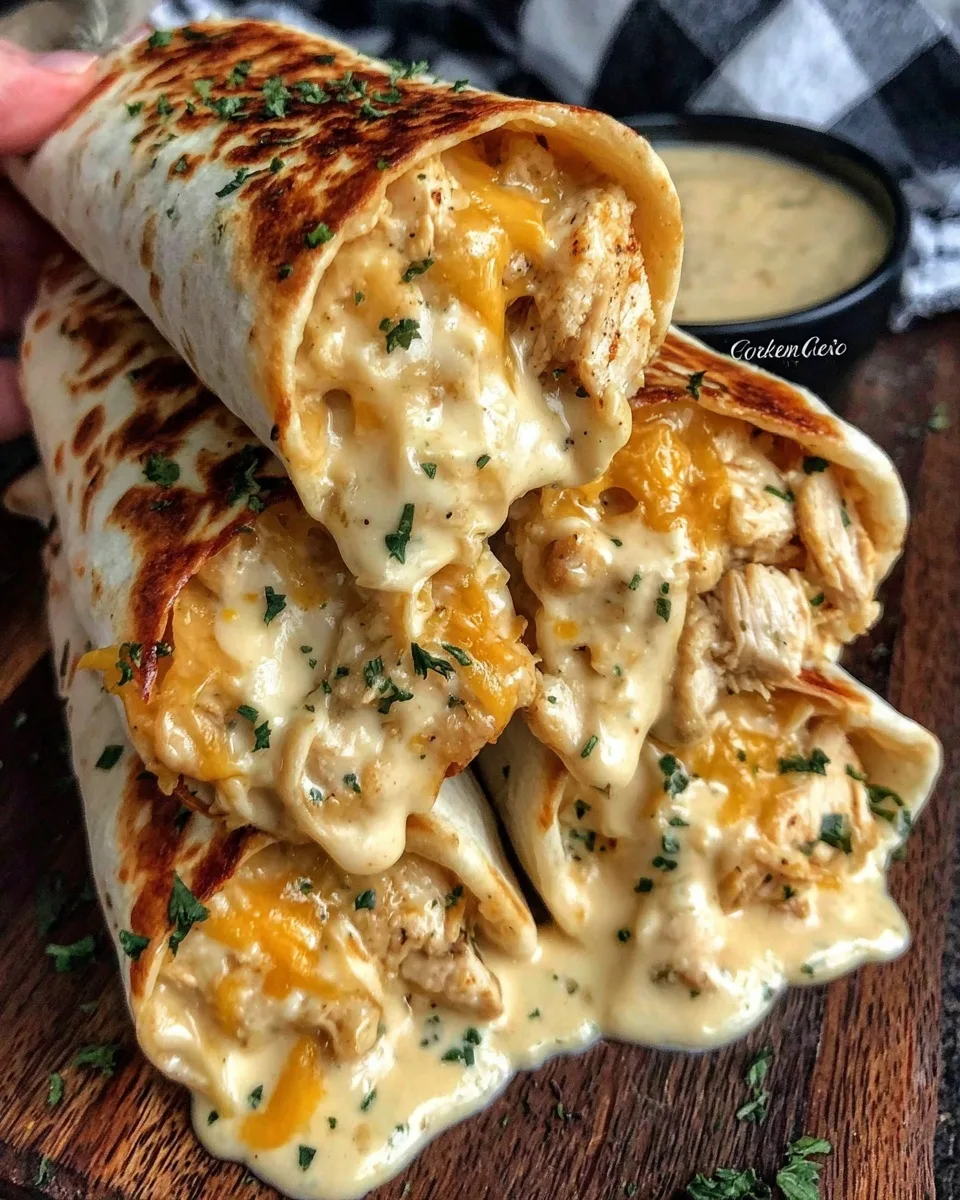 Cheesy Garlic Chicken Wraps – Ooey, Gooey, and Ready in Minutes!