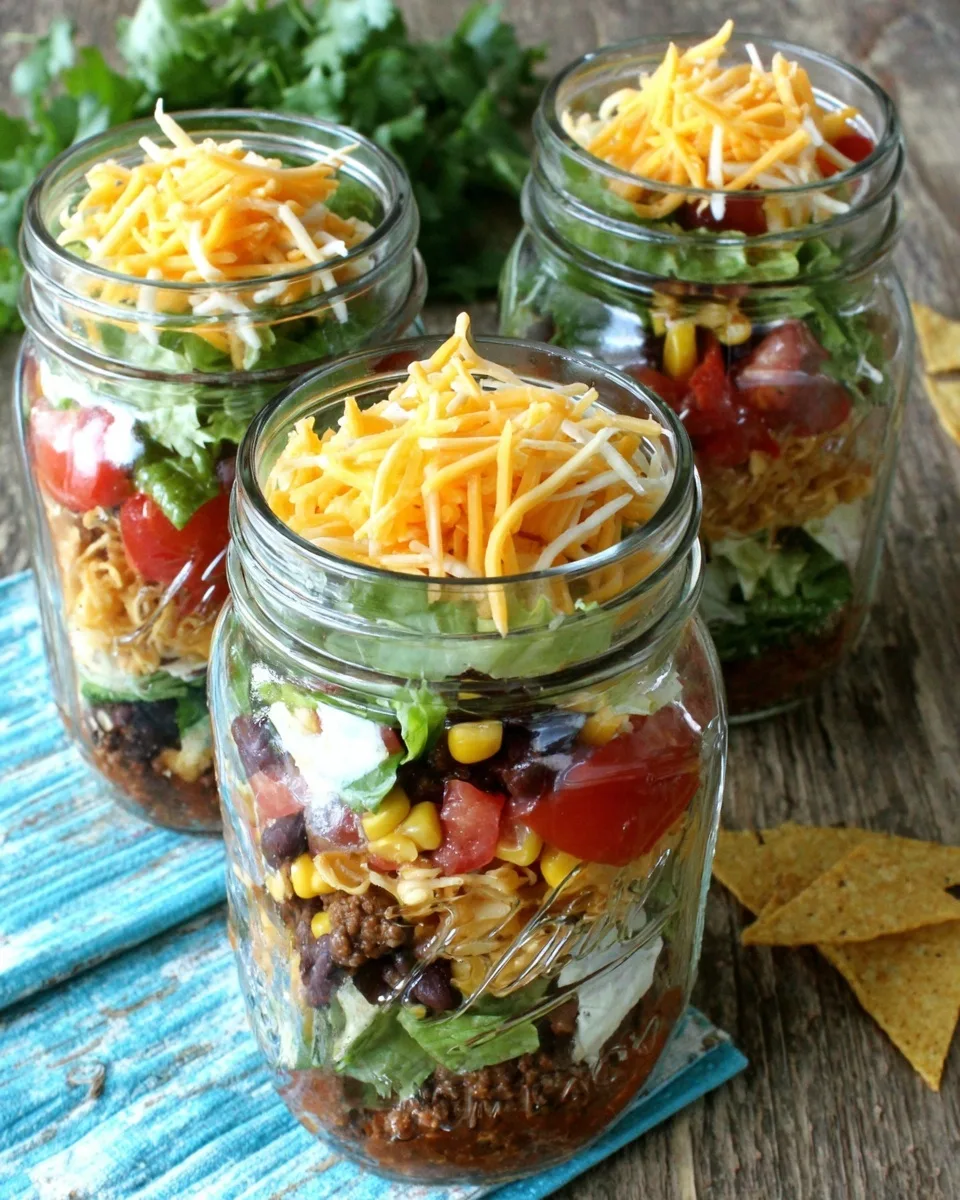 DIY Taco Salad Jars Recipe: Healthy, Portable, and Packed with Flavor