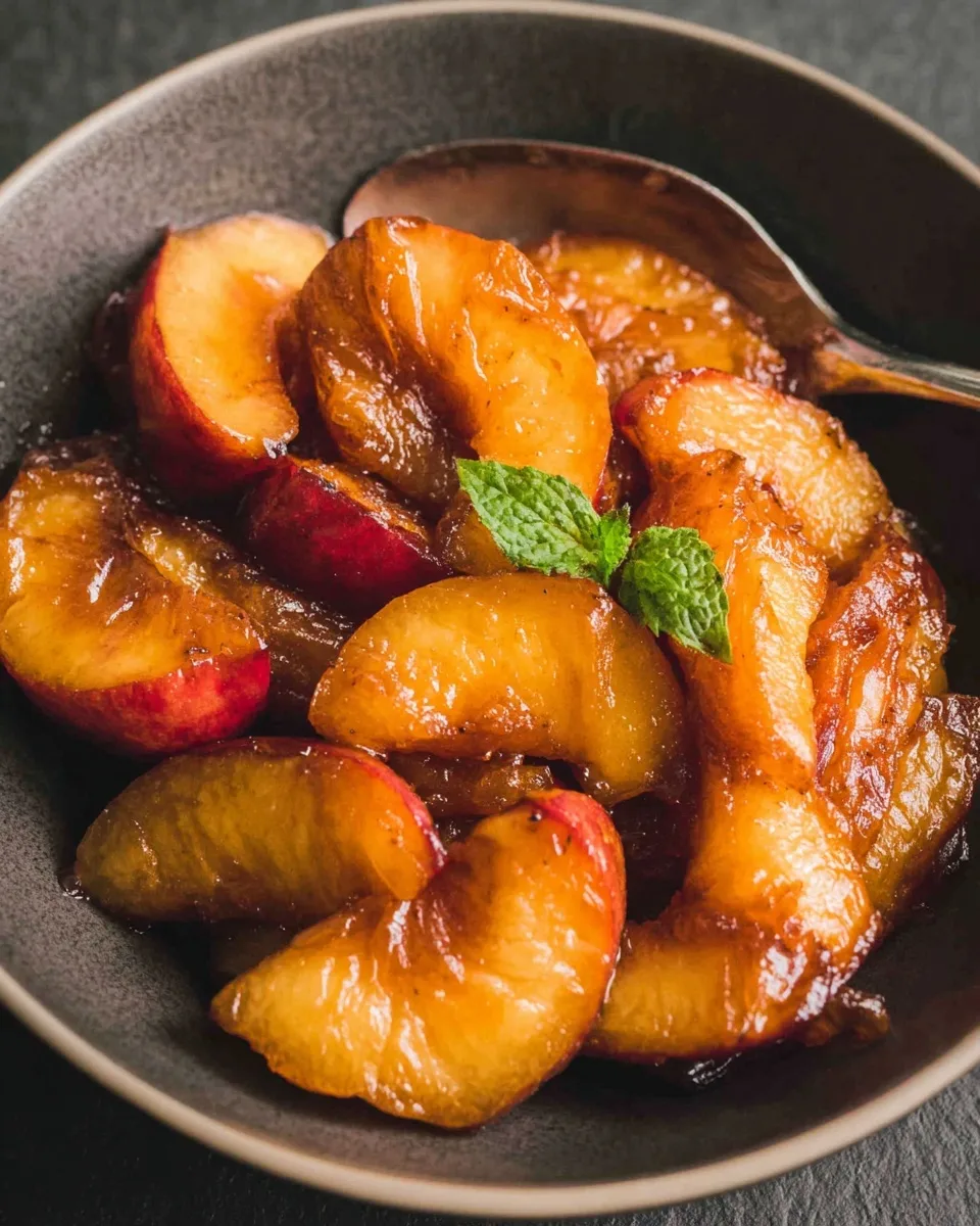 Easy Spiced Caramelized Peaches Recipe