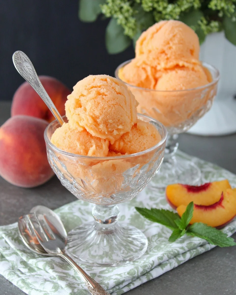 Peach Sorbet – A Refreshing and Fruity Summer Treat