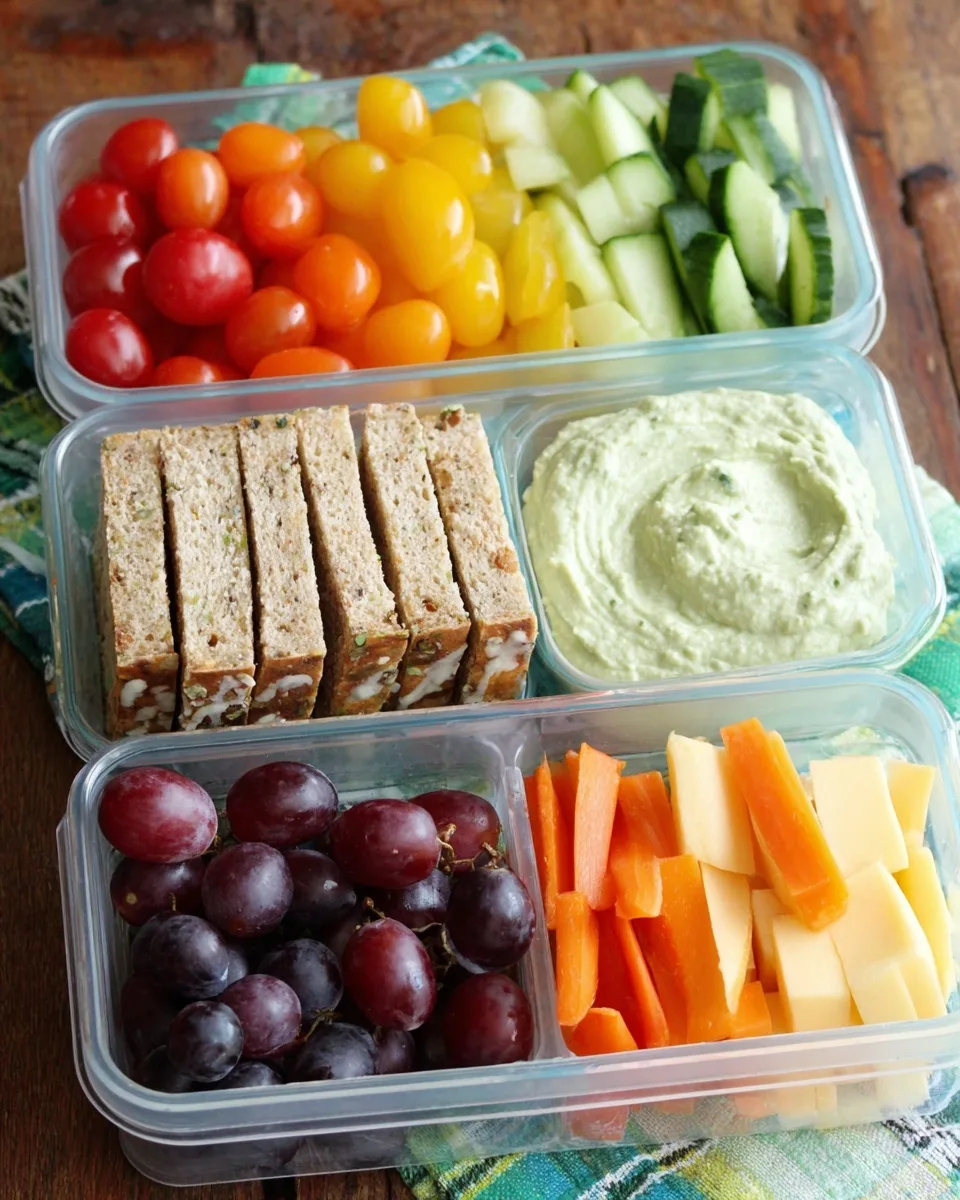 Rainbow Hummus Snack Boxes: A Colorful and Healthy Meal Prep Solution