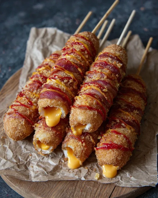 Crispy Korean Corn Dogs with Cheesy Goodness