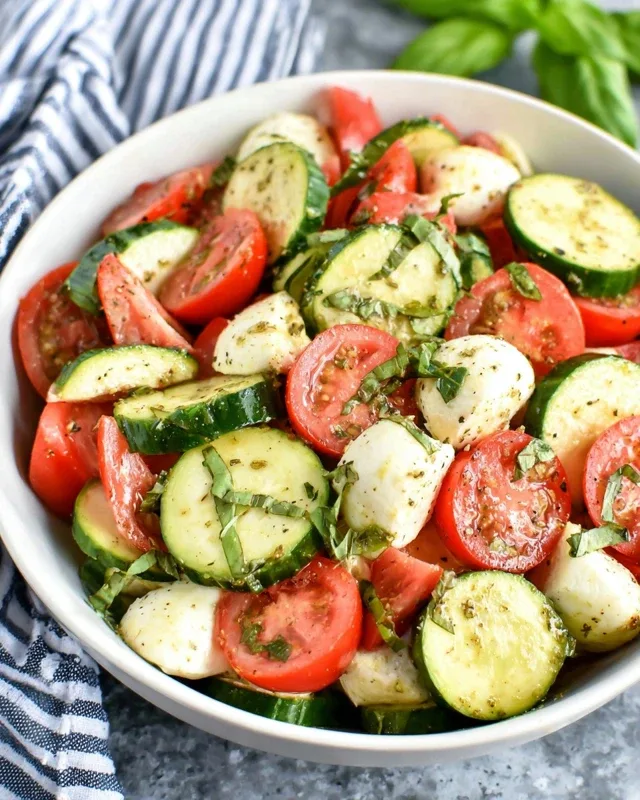 Easy Cucumber Caprese Salad