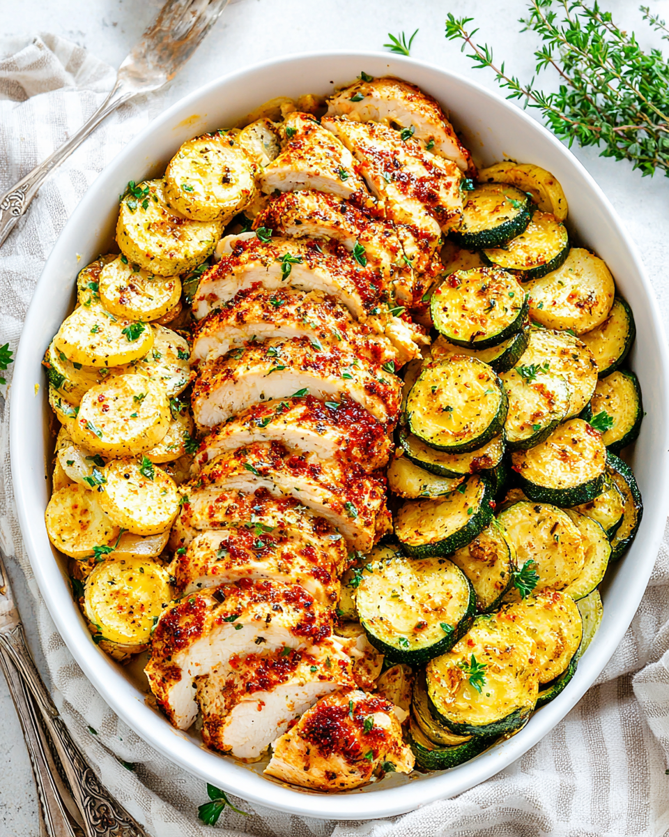 Easy Baked Chicken and Zucchini Recipe recipe