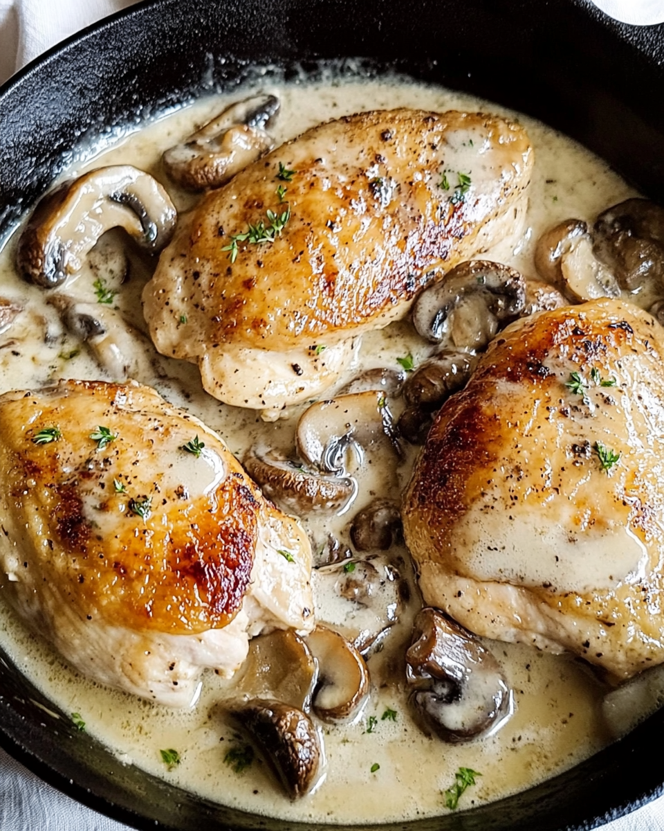 Chicken with mustard and mushrooms recipe