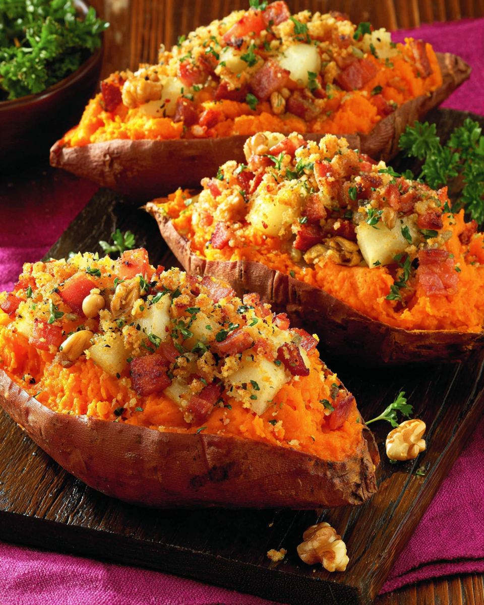 Apple Spiced Stuffed Sweet Potatoes: A Cozy Fall Dish