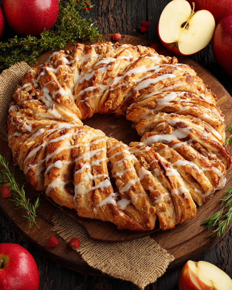 Cozy Apple Kringle with Vanilla Glaze
