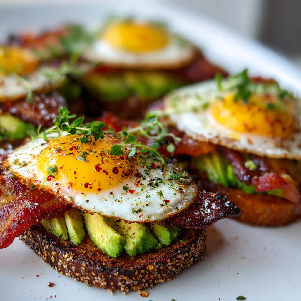 Avocado Bacon and Egg Toasts for a Perfect Breakfast