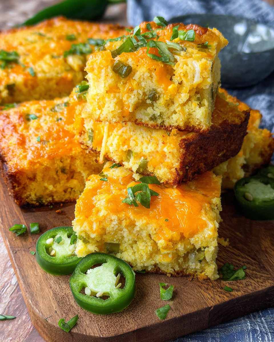 Bold & Flavorful Jalapeño Cheddar Cornbread as a Savory Side