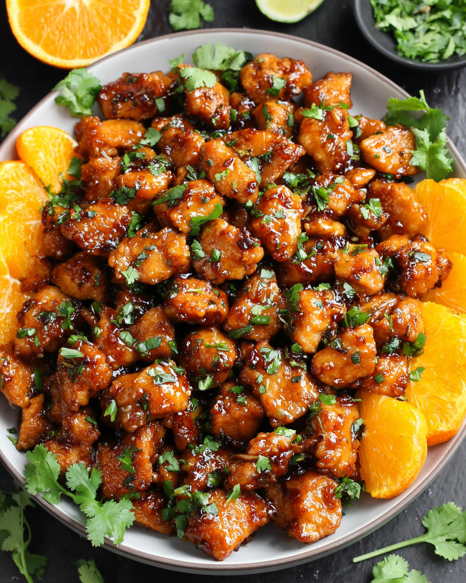 Cilantro-Infused Orange Chicken Bites Recipe