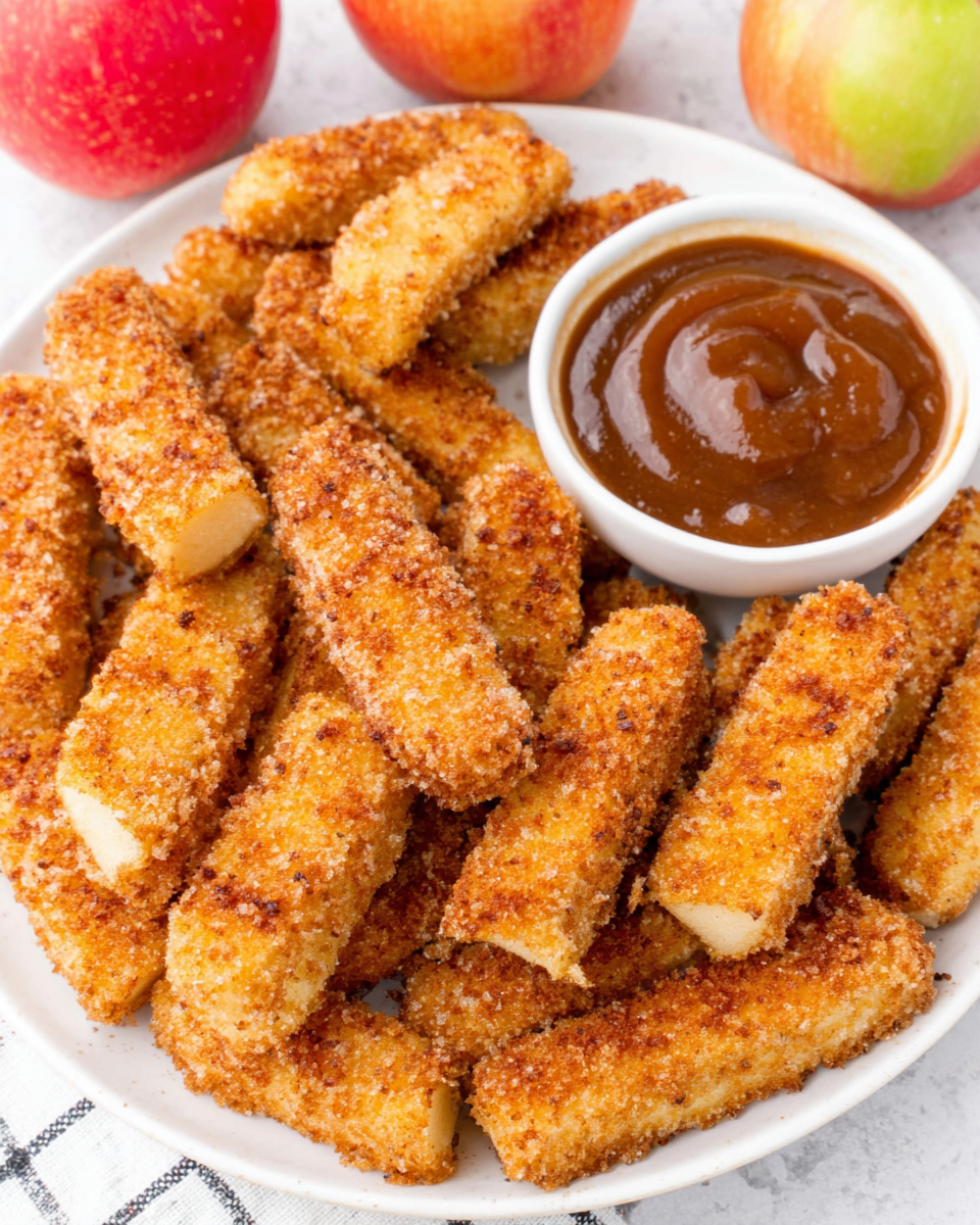 Crispy Air Fryer Apple Fries with Sweet Dip