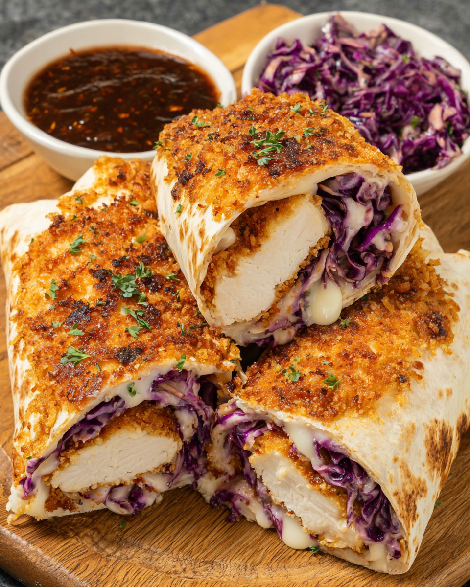 Crunchy Crispy Air Fryer Chicken & Mozzarella Wraps