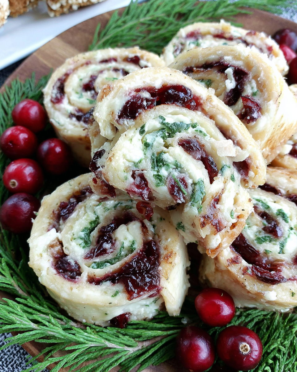 Delicious Christmas Cranberry Pinwheels