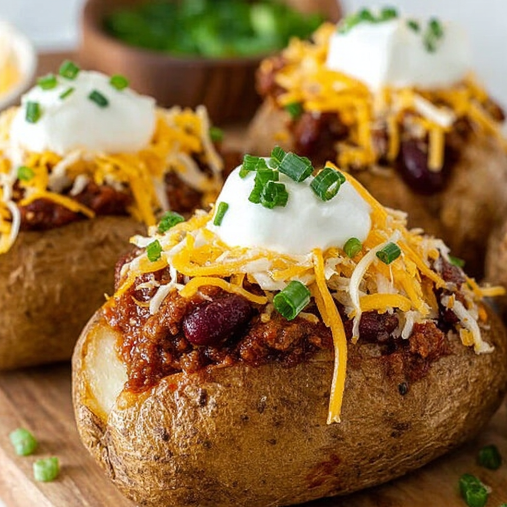 Chili Stuffed Baked Potatoes: A Hearty Delight