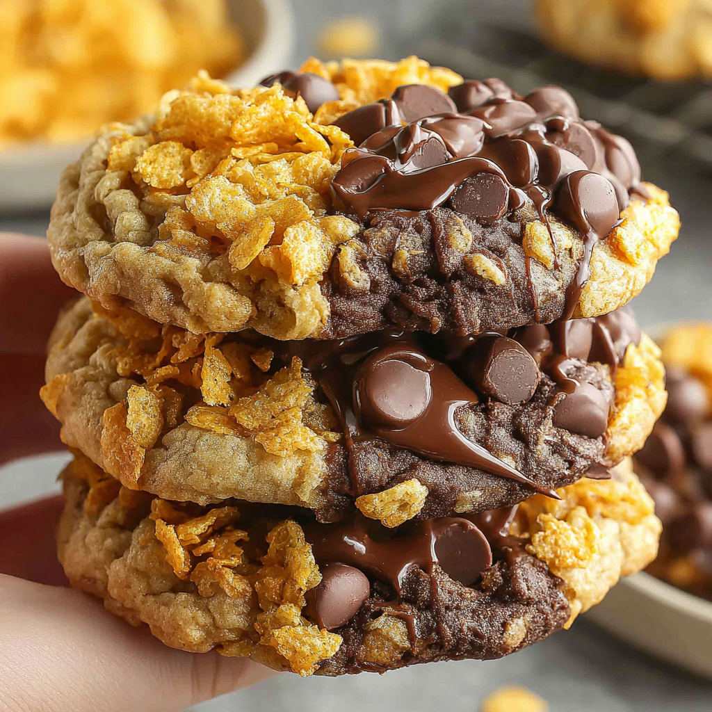 Cornflake Crusted Chocolate Chip Cookies Delight