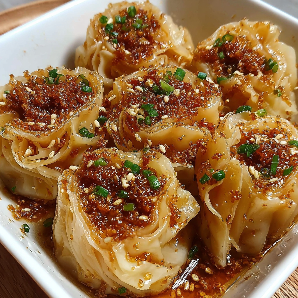 Crispy Dumplings with Flavorful Garlic Sauce