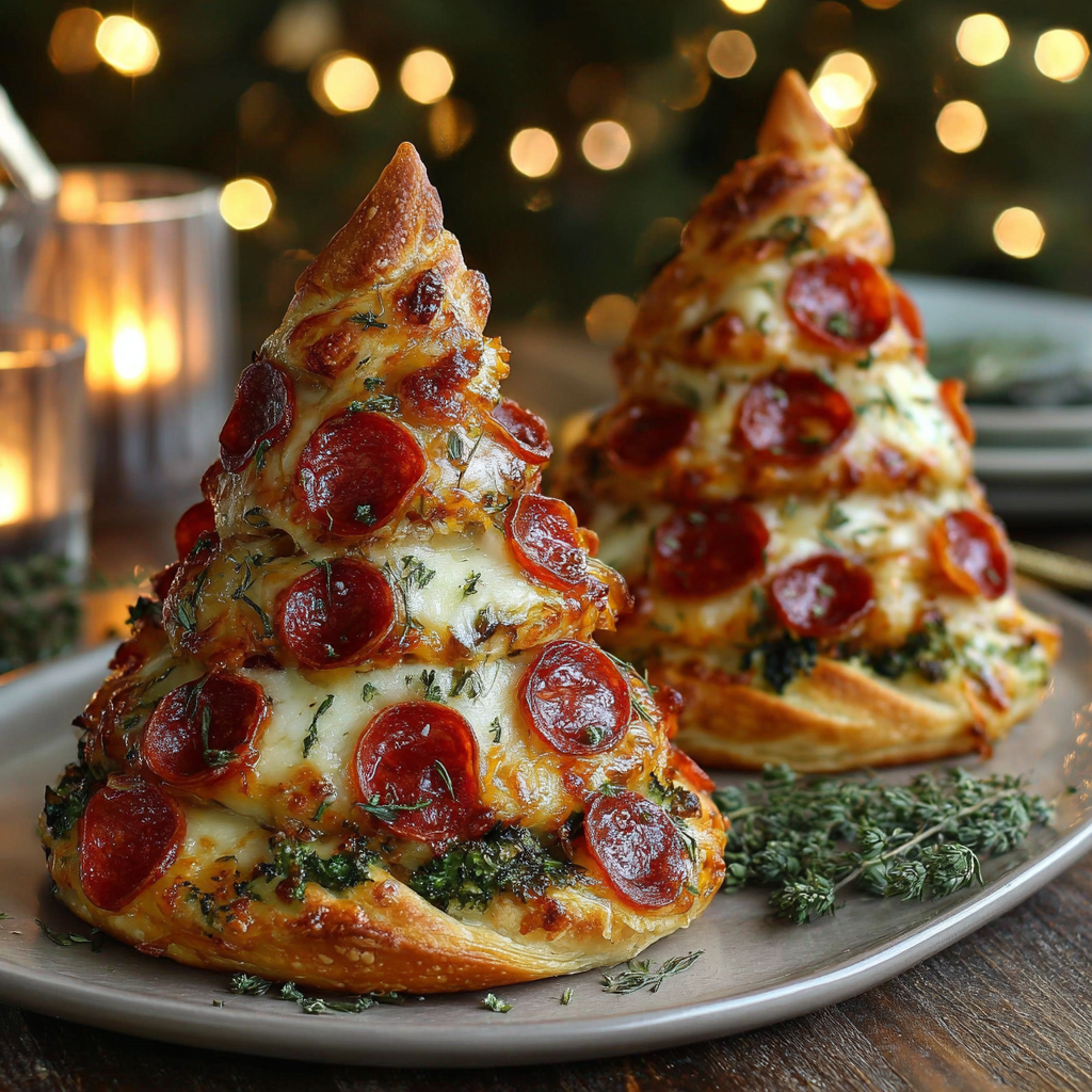 Delicious Cheesy Festive Pizza Trees for Holiday Fun