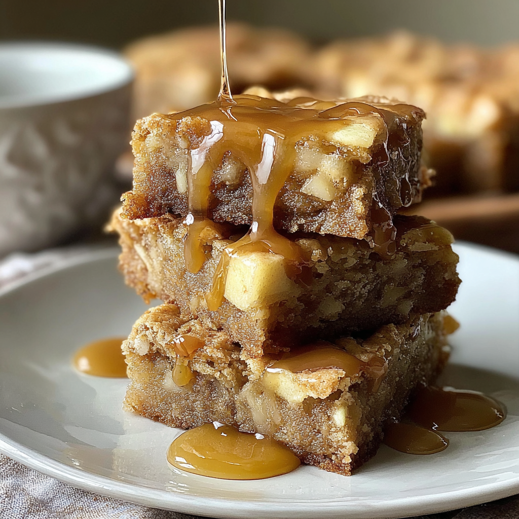 Delicious Maple Glazed Apple Blondies With Warm Spice