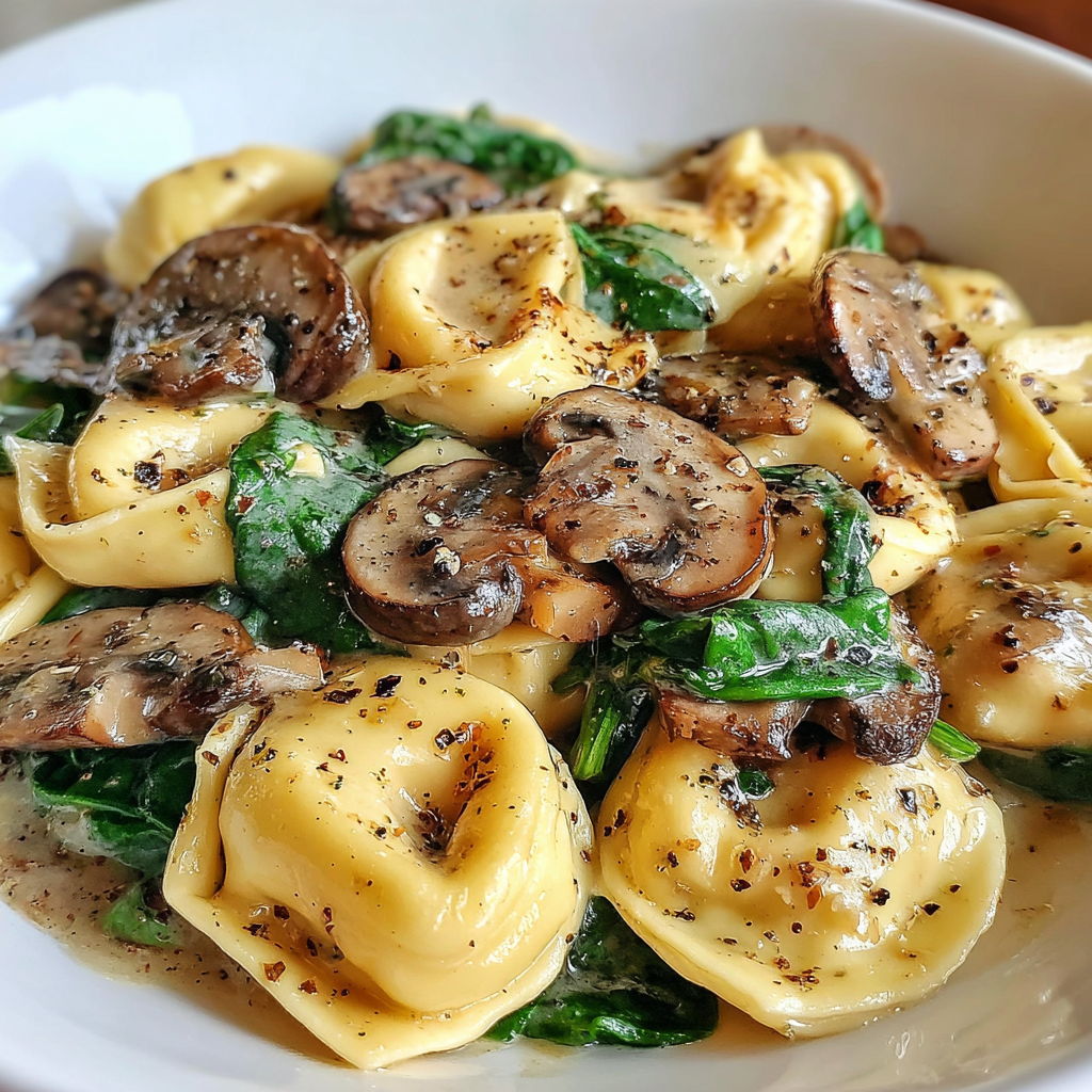 Elegant Tortellini with Spinach and Mushroom Duo