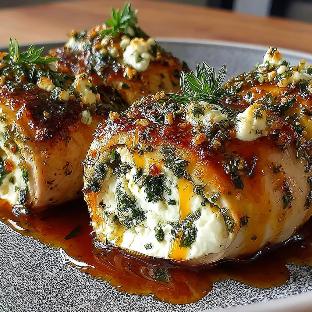 Flavorful Herbed Ricotta Stuffed Chicken Rolls