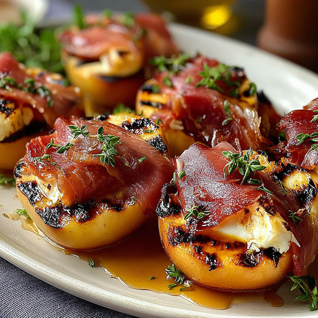 Grilled Apples with Prosciutto and Honey Delight