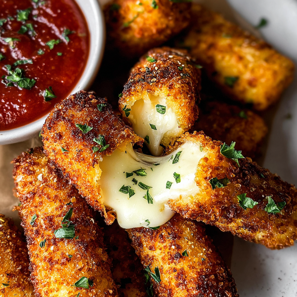 Indulge in Spicy Cheesy Mozzarella Sticks at Home