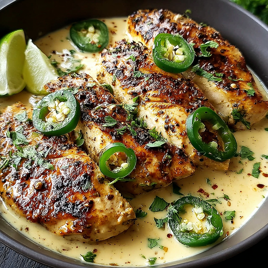 Indulge in Spicy Jalapeno Chicken with Creamy Sauce
