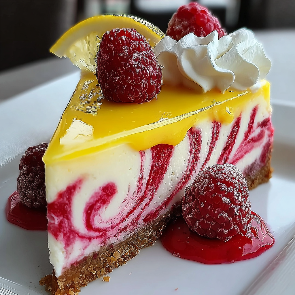 Lemon Raspberry Swirl Cheesecake Bliss