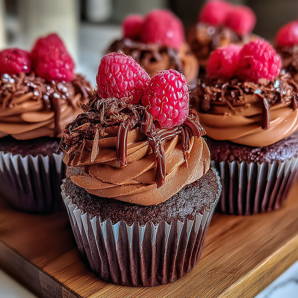 Decadent Raspberry Chocolate Cupcakes to Delight