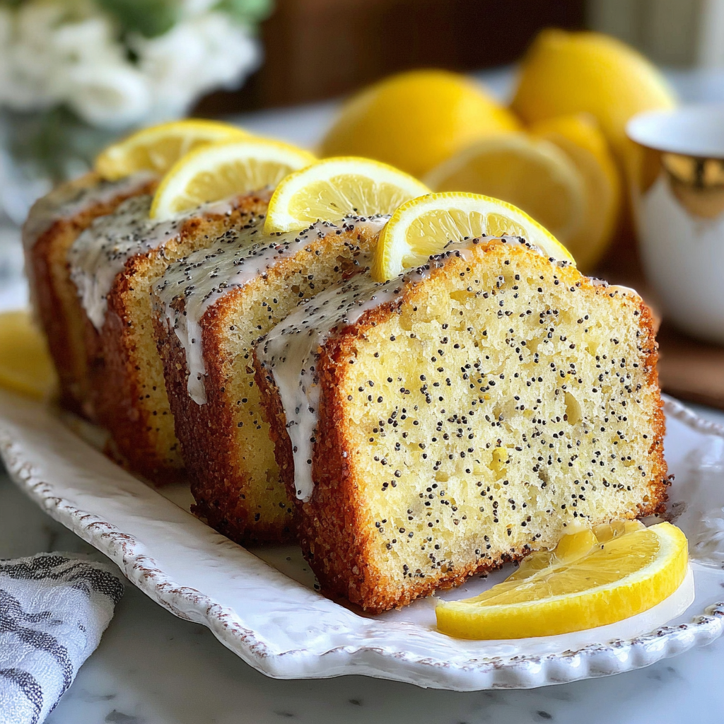 Delight in Every Slice of Lemon Poppy Seed Pound Cake