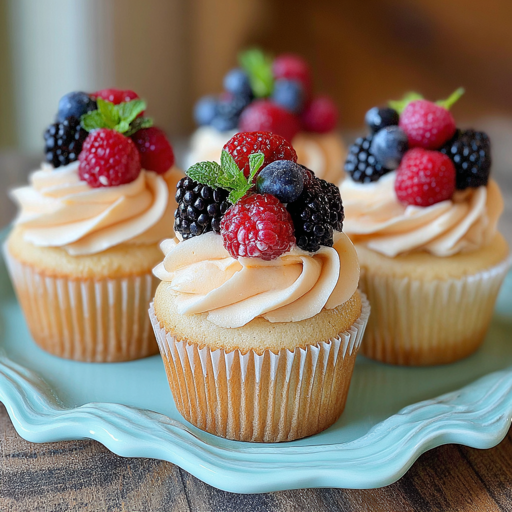 Delightful Berries and Cream Cupcakes Recipe