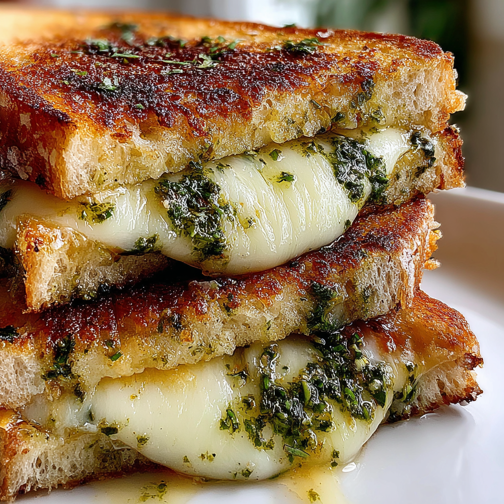 Elevate Your Grilled Cheese with Pesto and Mozzarella