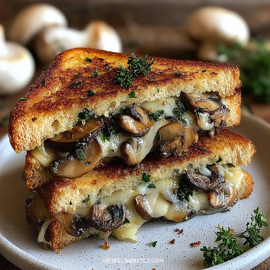 Garlic Mushroom Grilled Cheese for Comfort Food Lovers