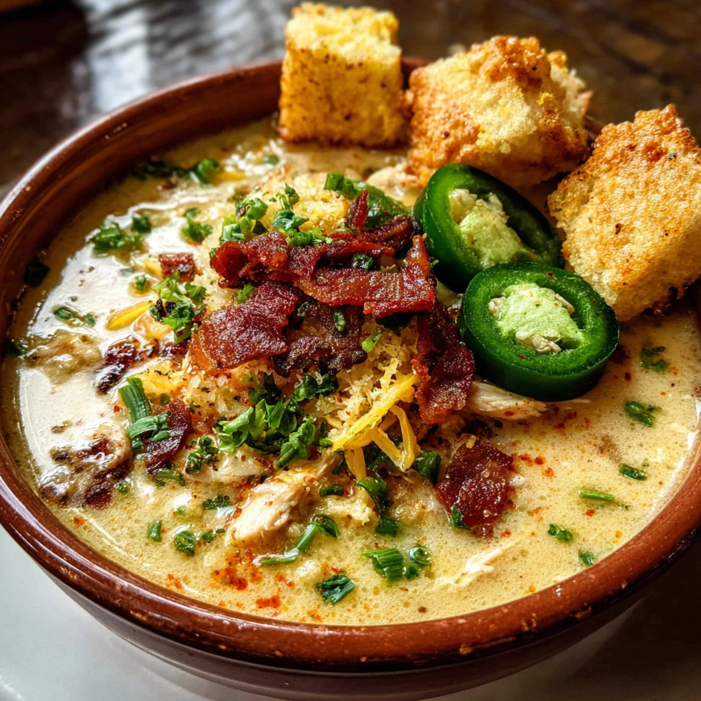 Hearty Spicy Jalapeño Popper Chicken Soup