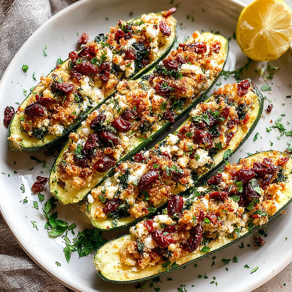 Mediterranean Baked Zucchini Boats Delight