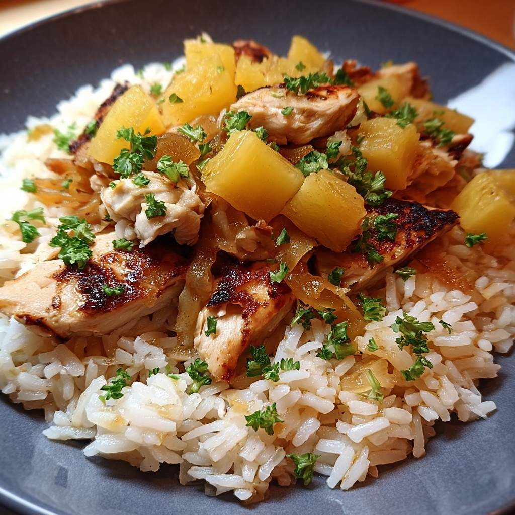 Savory Chicken and Rice with Pineapple Delight